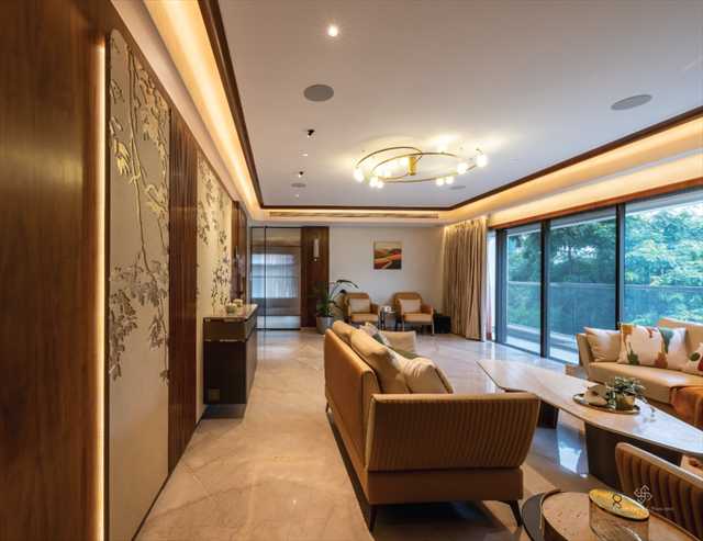 Mumbai Apartment Living Space Wide